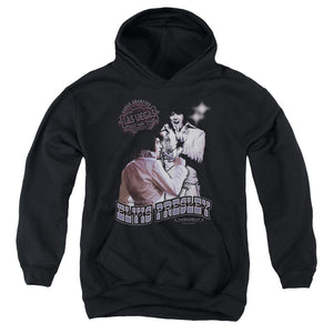 AN OFFCIALLY LICENSED ELVIS PRESLEY VIOLET VEGAS YOUTH HOODIE BLACK