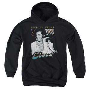 AN OFFCIALLY LICENSED ELVIS PRESLEY LIVE IN VEGAS YOUTH HOODIE BLACK