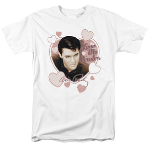 AN OFFCIALLY LICENSED ELVIS PRESLEY LOVE ME TENDER MEN'S REGULAR FIT T-SHIRT WHITE