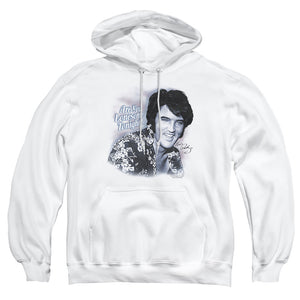 AN OFFCIALLY LICENSED ELVIS PRESLEY LONESOME TONIGHT ADULT UNISEX PULLOVER HOODIE WHITE