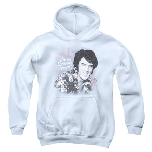 AN OFFCIALLY LICENSED ELVIS PRESLEY LONESOME TONIGHT YOUTH HOODIE WHITE