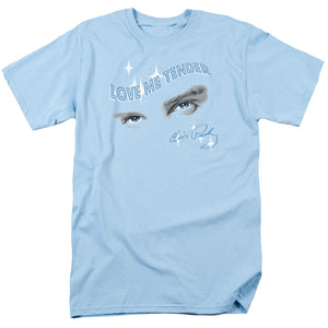 AN OFFCIALLY LICENSED ELVIS PRESLEY TENDER EYES MEN'S REGULAR FIT T-SHIRT LIGHT BLUE