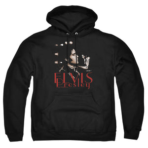 AN OFFCIALLY LICENSED ELVIS PRESLEY MEMORIES ADULT UNISEX PULLOVER HOODIE BLACK