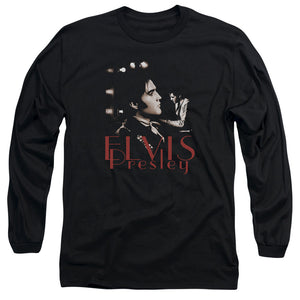 AN OFFCIALLY LICENSED ELVIS PRESLEY MEMORIES MEN'S LONG SLEEVE T-SHIRT BLACK