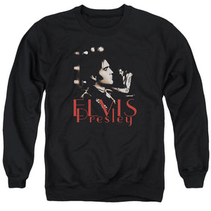 AN OFFCIALLY LICENSED ELVIS PRESLEY MEMORIES ADULT UNISEX CREWNECK SWEATSHIRT BLACK