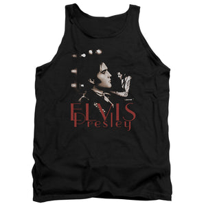 AN OFFCIALLY LICENSED ELVIS PRESLEY MEMORIES ADULT UNISEX TANK TOP BLACK