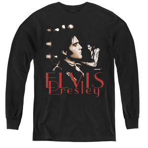 AN OFFCIALLY LICENSED ELVIS PRESLEY MEMORIES YOUTH LONG SLEEVE T-SHIRT BLACK