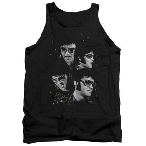 AN OFFCIALLY LICENSED ELVIS PRESLEY FACES ADULT UNISEX TANK TOP BLACK