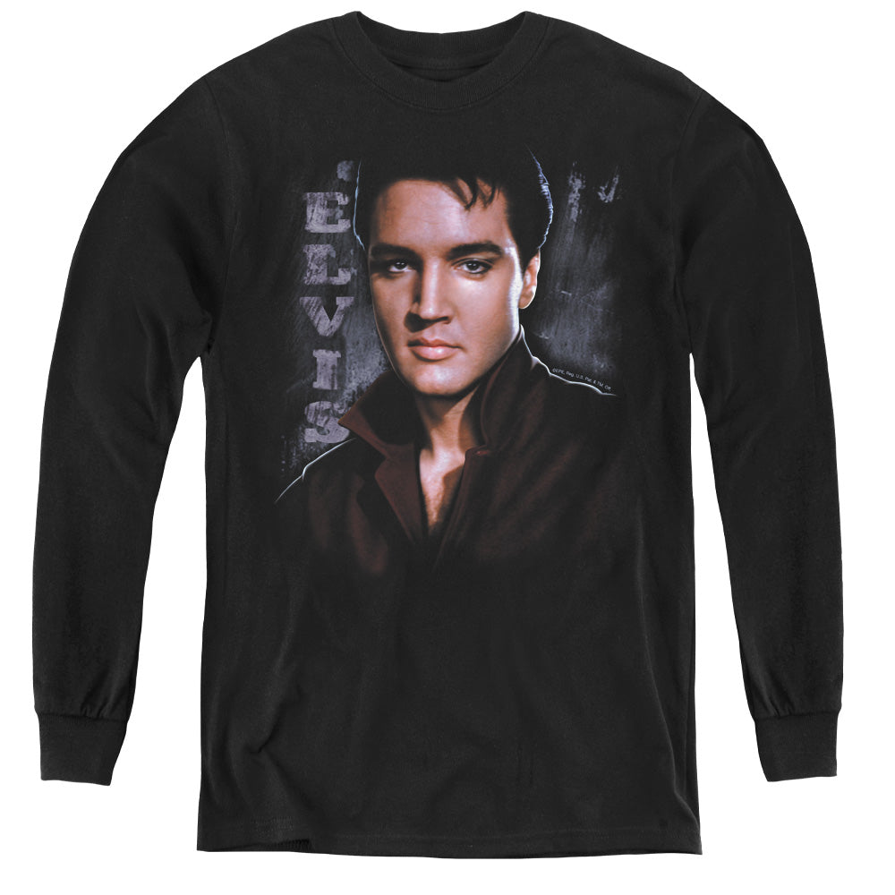 AN OFFCIALLY LICENSED ELVIS PRESLEY TOUGH YOUTH LONG SLEEVE T-SHIRT BLACK