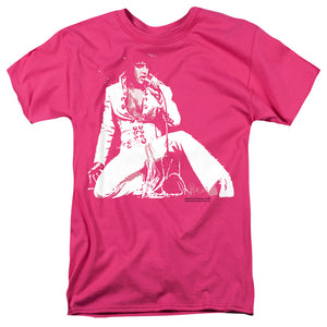 AN OFFCIALLY LICENSED ELVIS PRESLEY PLEASE LOVE ME MEN'S REGULAR FIT T-SHIRT HOT PINK