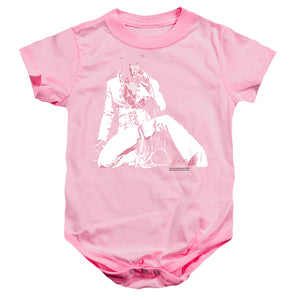 AN OFFCIALLY LICENSED ELVIS PRESLEY PLEASE LOVE ME BABY BODYSUIT PINK