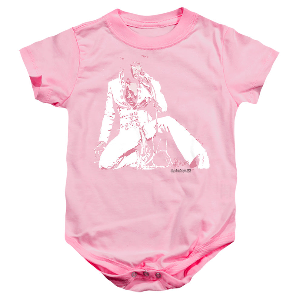 AN OFFCIALLY LICENSED ELVIS PRESLEY PLEASE LOVE ME BABY BODYSUIT PINK