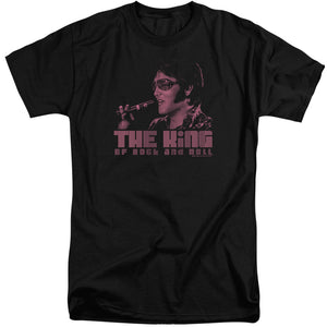 AN OFFCIALLY LICENSED ELVIS PRESLEY THE KING MEN'S TALL FIT T-SHIRT BLACK