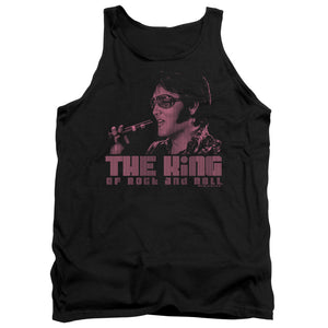 AN OFFCIALLY LICENSED ELVIS PRESLEY THE KING ADULT UNISEX TANK TOP BLACK