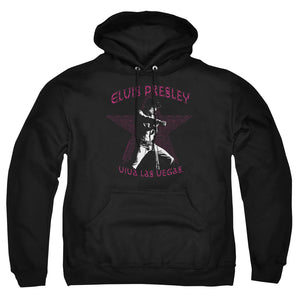 AN OFFCIALLY LICENSED ELVIS PRESLEY VIVA LAS VEGAS STAR ADULT UNISEX PULLOVER HOODIE BLACK