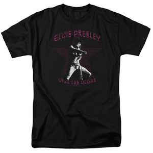 AN OFFCIALLY LICENSED ELVIS PRESLEY VIVA LAS VEGAS STAR MEN'S REGULAR FIT T-SHIRT BLACK