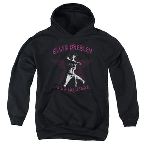 AN OFFCIALLY LICENSED ELVIS PRESLEY VIVA LAS VEGAS STAR YOUTH HOODIE BLACK