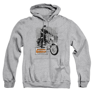 AN OFFCIALLY LICENSED ELVIS PRESLEY ROUSTABOUT POSTER ADULT UNISEX PULLOVER HOODIE ATHLETIC HEATHER