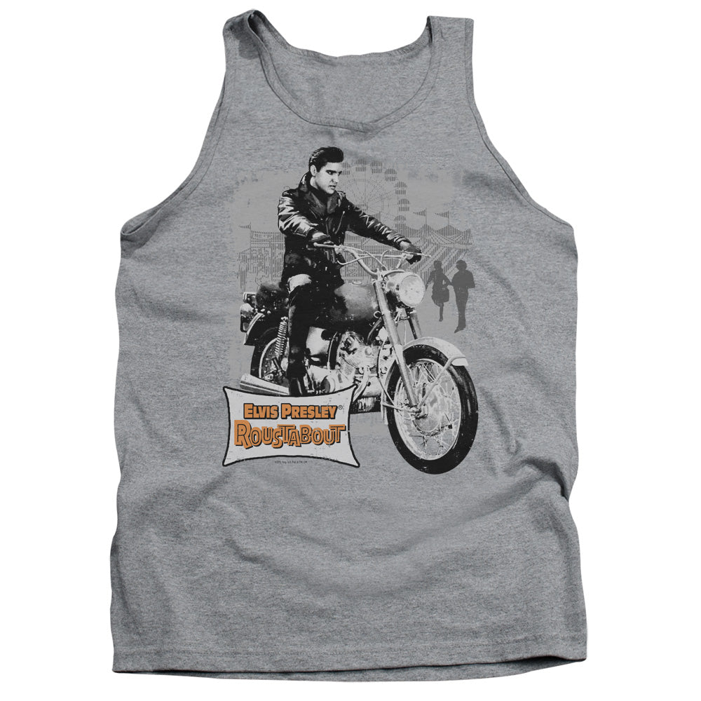 AN OFFCIALLY LICENSED ELVIS PRESLEY ROUSTABOUT POSTER ADULT UNISEX TANK TOP ATHLETIC HEATHER