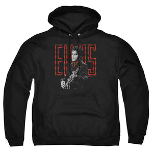 AN OFFCIALLY LICENSED ELVIS PRESLEY RED GUITARMAN ADULT UNISEX PULLOVER HOODIE BLACK