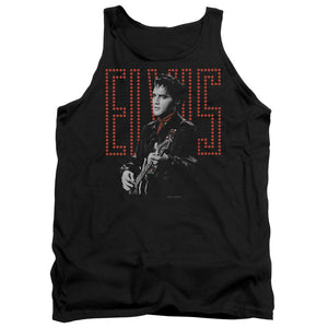 AN OFFCIALLY LICENSED ELVIS PRESLEY RED GUITARMAN ADULT UNISEX TANK TOP BLACK
