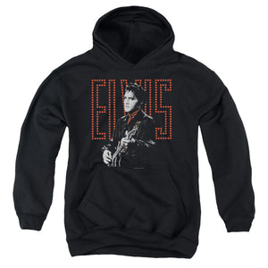 AN OFFCIALLY LICENSED ELVIS PRESLEY RED GUITARMAN YOUTH HOODIE BLACK