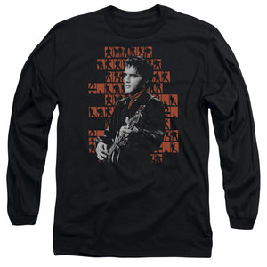 AN OFFCIALLY LICENSED ELVIS PRESLEY 1968 MEN'S LONG SLEEVE T-SHIRT BLACK