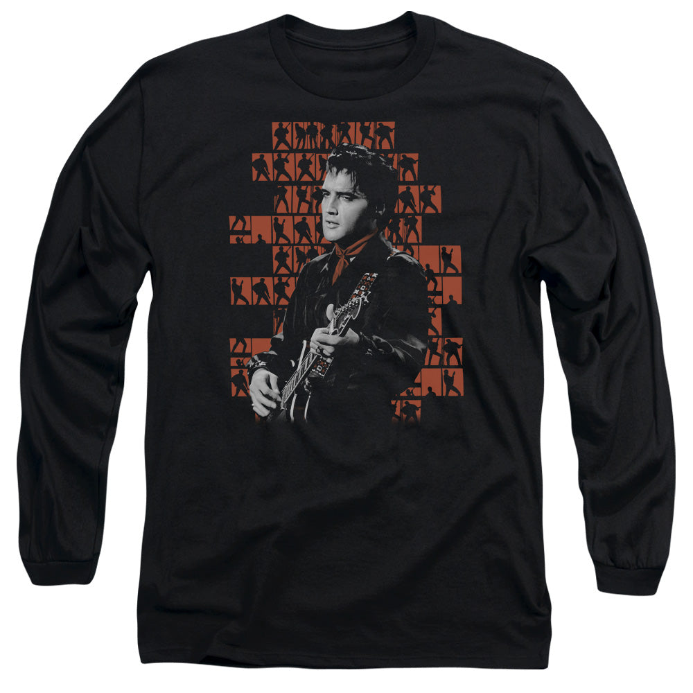 AN OFFCIALLY LICENSED ELVIS PRESLEY 1968 MEN'S LONG SLEEVE T-SHIRT BLACK