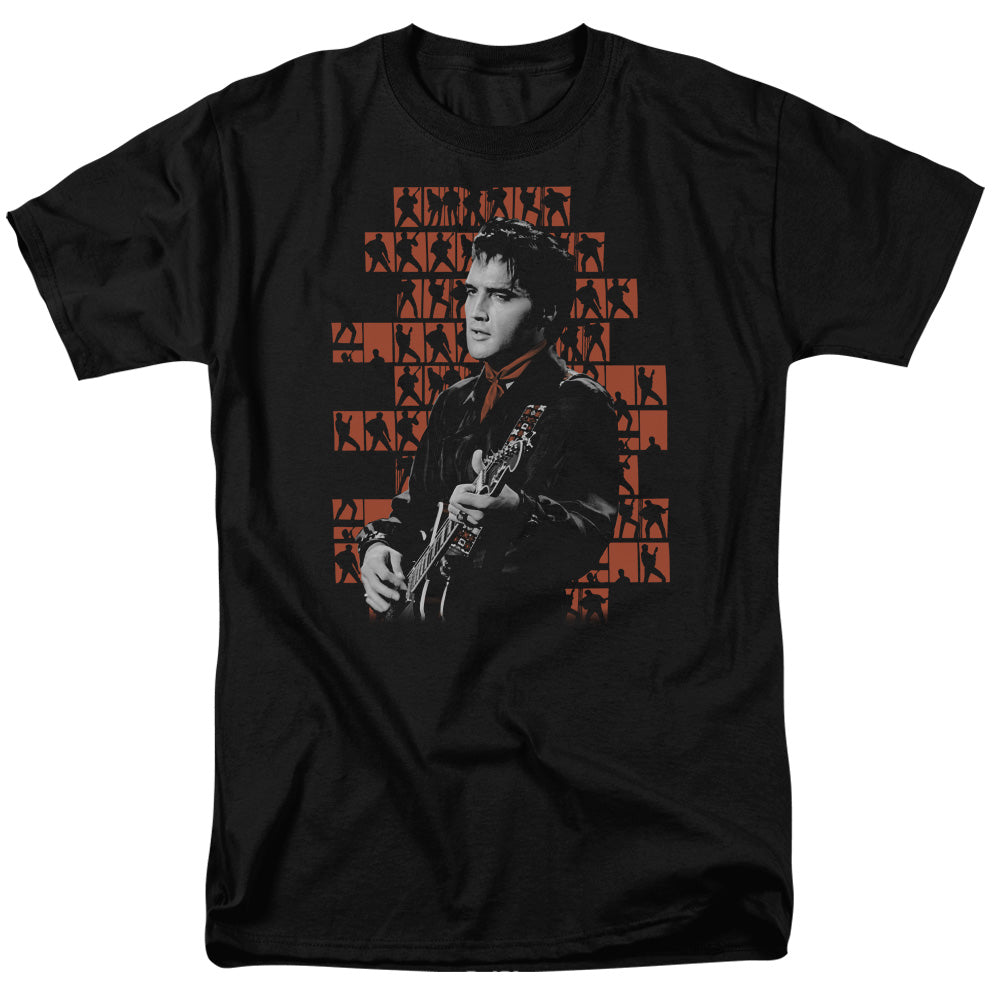 AN OFFCIALLY LICENSED ELVIS PRESLEY 1968 MEN'S REGULAR FIT T-SHIRT BLACK