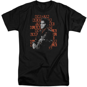 AN OFFCIALLY LICENSED ELVIS PRESLEY 1968 MEN'S TALL FIT T-SHIRT BLACK