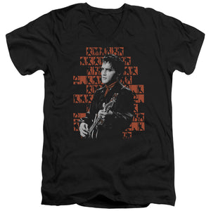 AN OFFCIALLY LICENSED ELVIS PRESLEY 1968 MEN'S V-NECK T-SHIRT BLACK