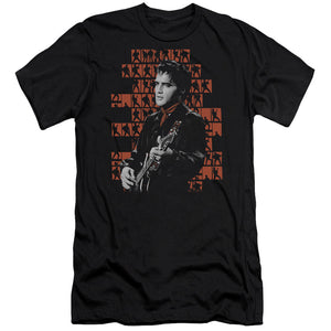 AN OFFCIALLY LICENSED ELVIS PRESLEY 1968 MEN'S PREMIUM SLIM FIT T-SHIRT BLACK