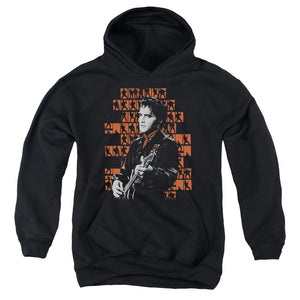 AN OFFCIALLY LICENSED ELVIS PRESLEY 1968 YOUTH HOODIE BLACK