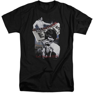 AN OFFCIALLY LICENSED ELVIS PRESLEY INTERNATIONAL HOTEL MEN'S TALL FIT T-SHIRT BLACK