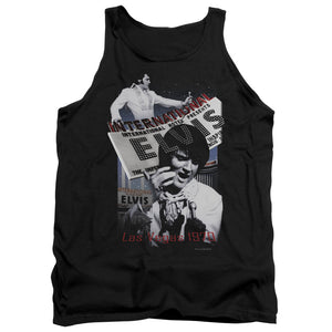 AN OFFCIALLY LICENSED ELVIS PRESLEY INTERNATIONAL HOTEL ADULT UNISEX TANK TOP BLACK