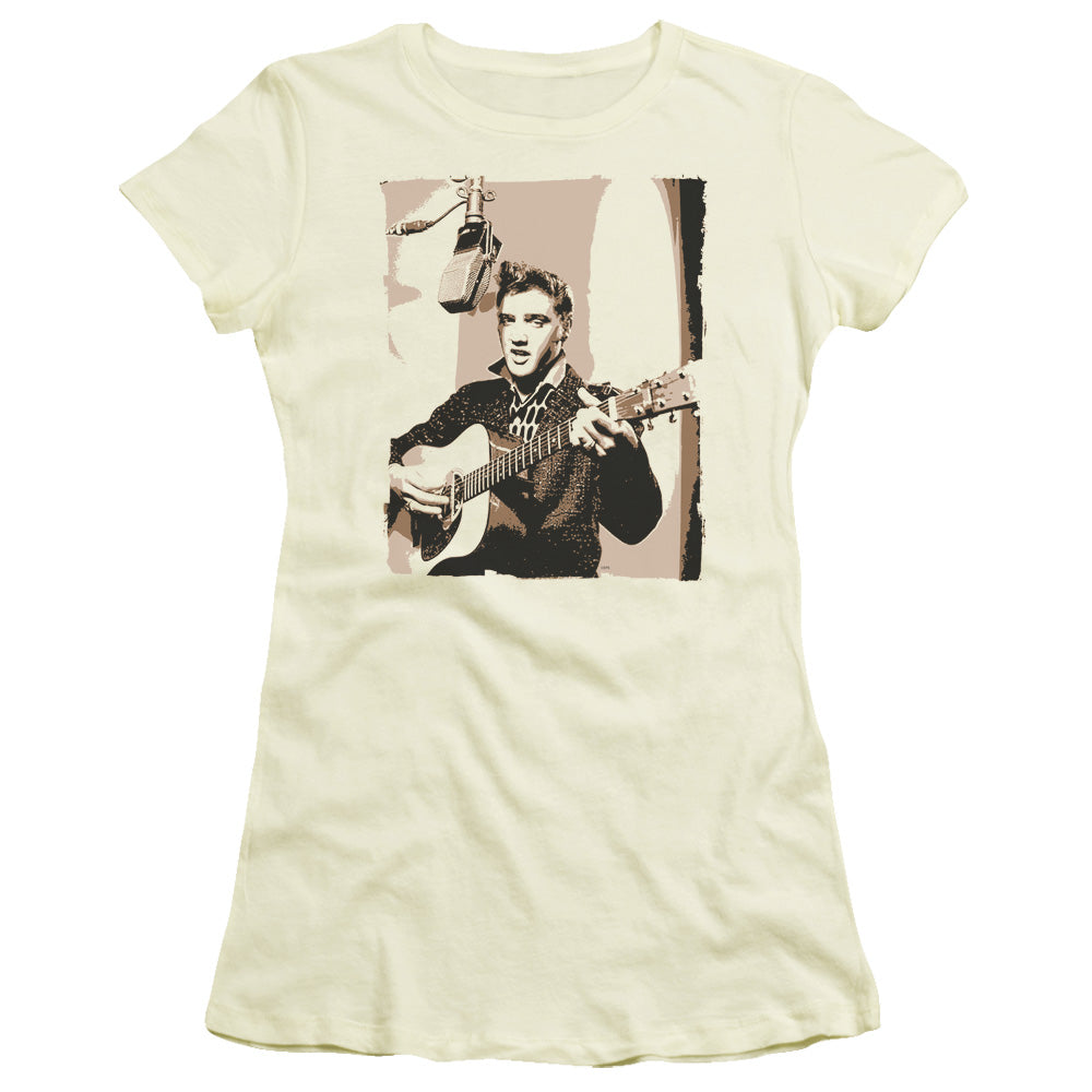Elvis Presley Sepia Studio Licensed Women's T-Shirt Juniors LG