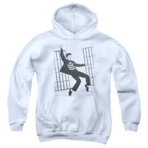AN OFFCIALLY LICENSED ELVIS PRESLEY JAILHOUSE ROCK YOUTH HOODIE WHITE