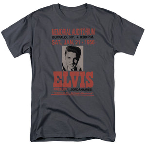 AN OFFCIALLY LICENSED ELVIS PRESLEY BUFFALO 1956 MEN'S REGULAR FIT T-SHIRT CHARCOAL