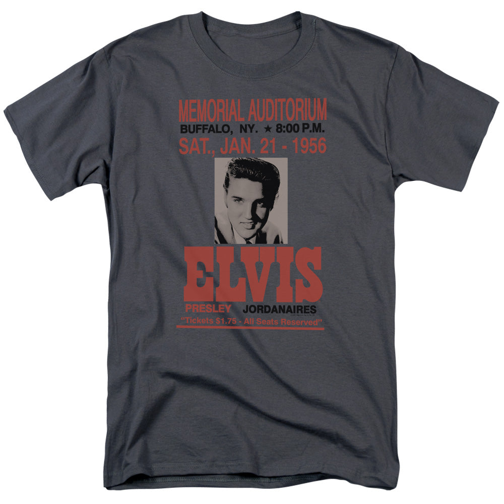 AN OFFCIALLY LICENSED ELVIS PRESLEY BUFFALO 1956 MEN'S REGULAR FIT T-SHIRT CHARCOAL
