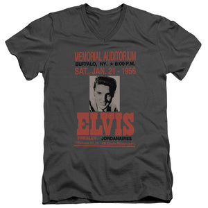 AN OFFCIALLY LICENSED ELVIS PRESLEY BUFFALO 1956 MEN'S V-NECK T-SHIRT CHARCOAL