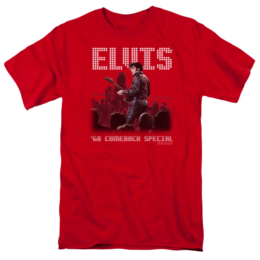 AN OFFCIALLY LICENSED ELVIS PRESLEY RETURN OF THE KING MEN'S REGULAR FIT T-SHIRT RED