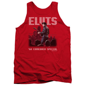 AN OFFCIALLY LICENSED ELVIS PRESLEY RETURN OF THE KING ADULT UNISEX TANK TOP RED