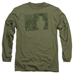AN OFFCIALLY LICENSED ELVIS PRESLEY THAT 70S ELVIS MEN'S LONG SLEEVE T-SHIRT MILITARY GREEN