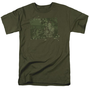 AN OFFCIALLY LICENSED ELVIS PRESLEY THAT 70S ELVIS MEN'S REGULAR FIT T-SHIRT MILITARY GREEN