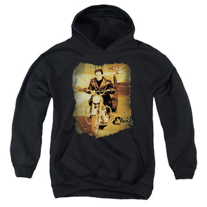 AN OFFCIALLY LICENSED ELVIS PRESLEY HIT THE ROAD YOUTH HOODIE BLACK