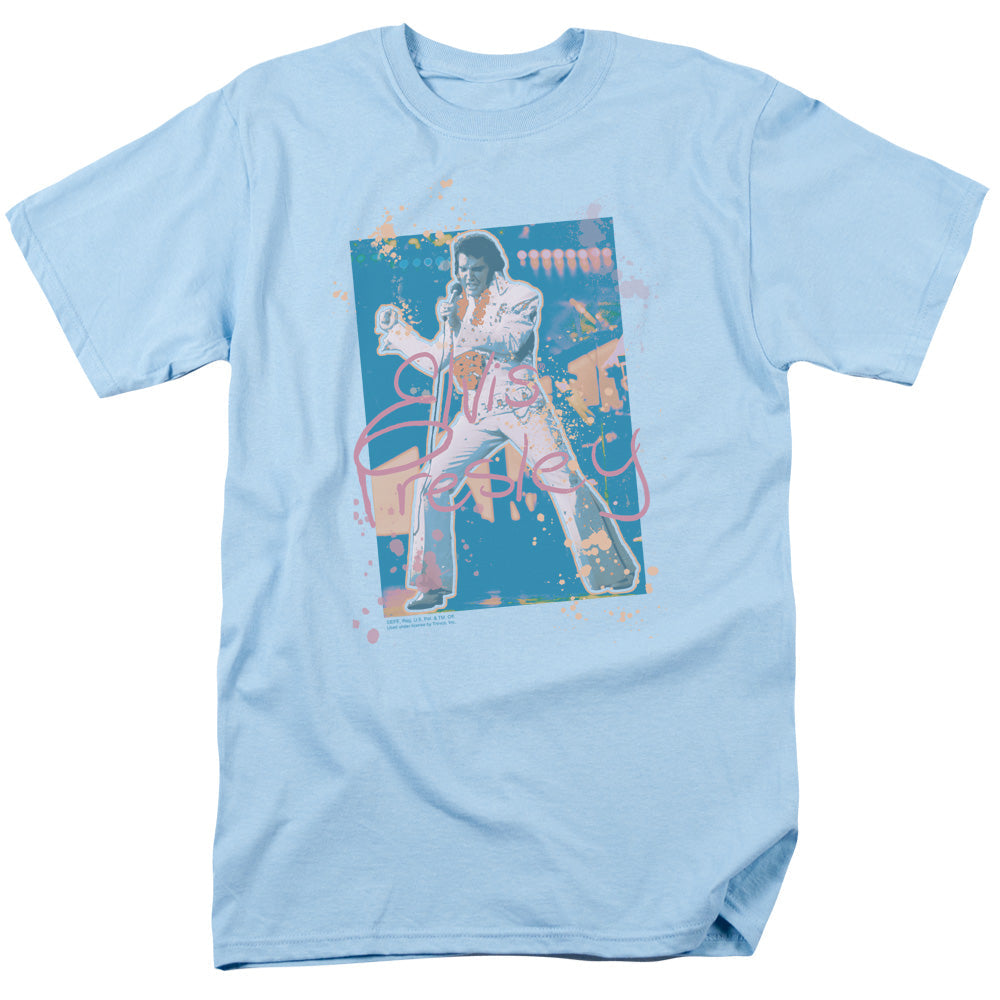 Elvis Presley Splatter Hawaii Licensed Adult Unisex T-Shirt Regular Fit Tee