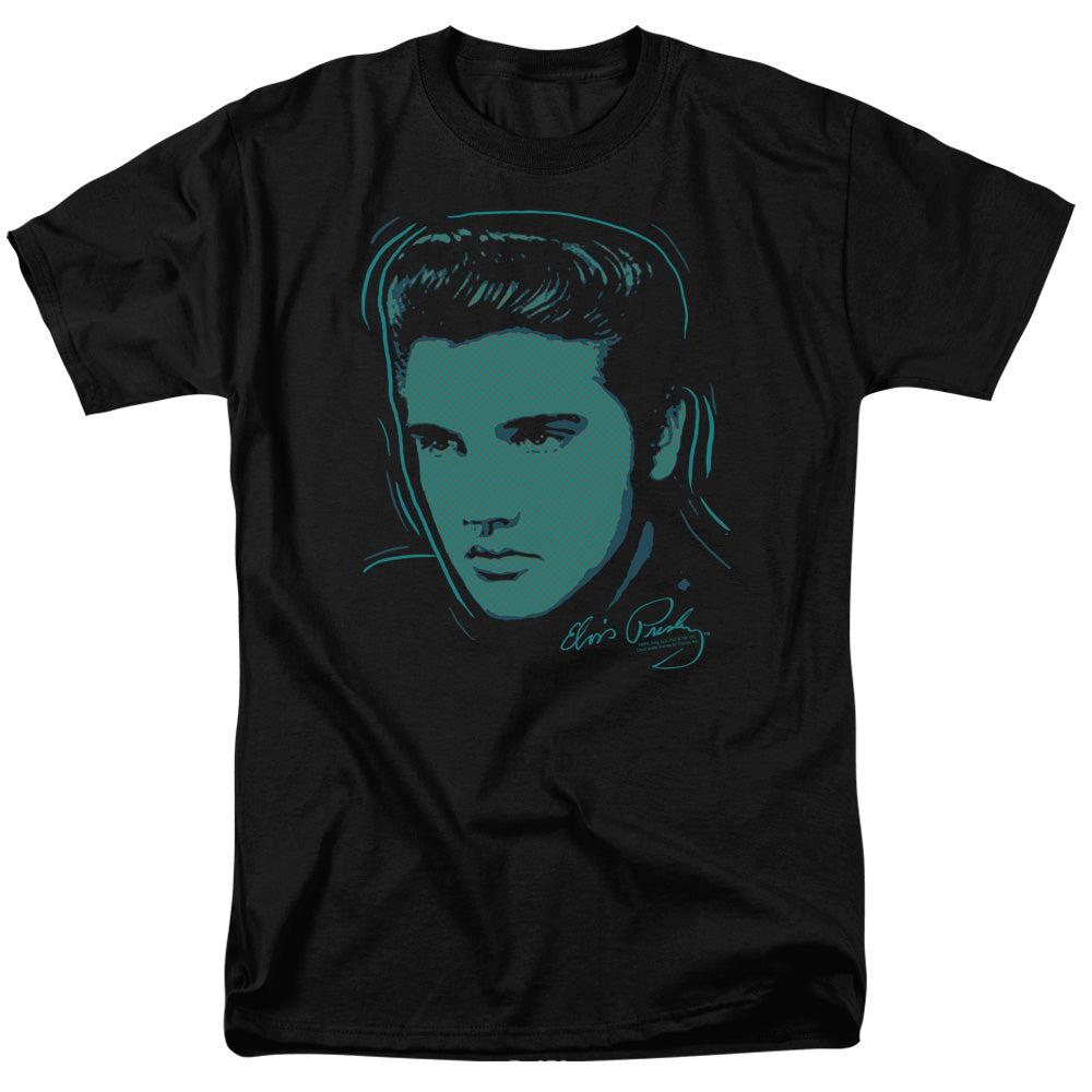 AN OFFCIALLY LICENSED ELVIS PRESLEY YOUNG DOTS MEN'S REGULAR FIT T-SHIRT BLACK