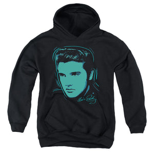AN OFFCIALLY LICENSED ELVIS PRESLEY YOUNG DOTS YOUTH HOODIE BLACK