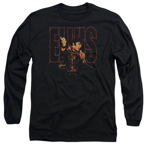 AN OFFCIALLY LICENSED ELVIS PRESLEY TAKE MY HAND MEN'S LONG SLEEVE T-SHIRT BLACK