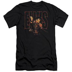 AN OFFCIALLY LICENSED ELVIS PRESLEY TAKE MY HAND MEN'S PREMIUM SLIM FIT T-SHIRT BLACK